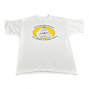 Vintage Food Pyramid Shirt Adult EXTRA LARGE White Guide Healthy Eating Diet 90s